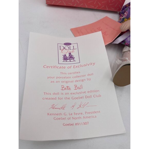 Goebel Doll Club Exclusive Porcelain Doll By Bette Ball - Picture 6 of 7